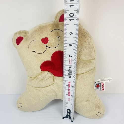 Vtg Ganz Plush Bear w/ Red Heart Tan Pillow Stuffed Animal Rare HTF - Picture 4 of 5