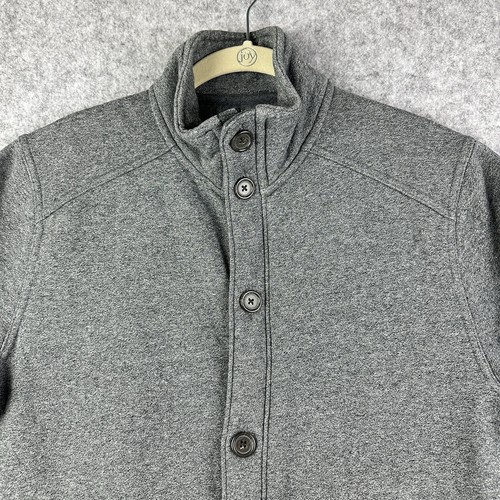 Banana Republic Jacket Men M Gray Fleece St Jaspe Full Zip Casual Modern Button* - Picture 2 of 16