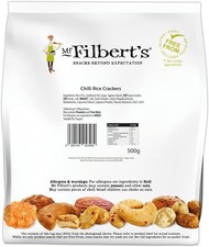 Mr Filberts Chilli Rice Crackers 500g Spicy Crunchy Savoury Sharing Snack Bag