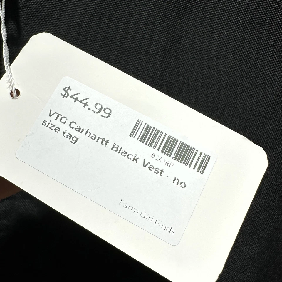 Жилет мужской Carhartt XL черный холщовый рабочая одежда сарай повседневная работа бык вестерн - Изображение 3 из 4