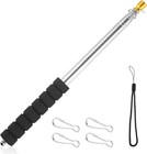 8.2ft Telescopic Handheld Flagpole, Extendable Banner Pole Retractable Black 