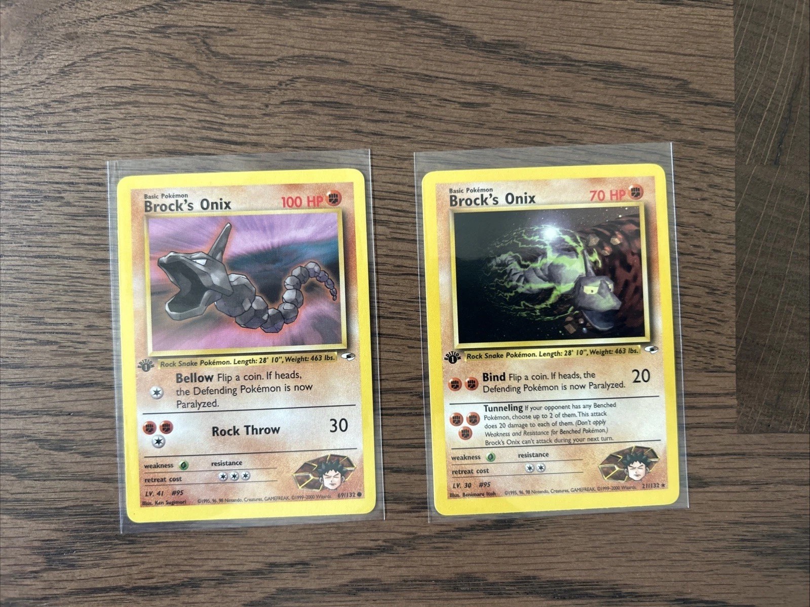 Pokémon TCG Brock's Onix Gym Heroes 21/132 1st Edition Near Mint Condition
