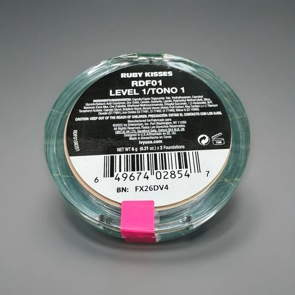 Ruby Kisses Cream Foundation Level 1 Tono 1 RDF01 – Seal Broken, Unused - Image 2 of 4