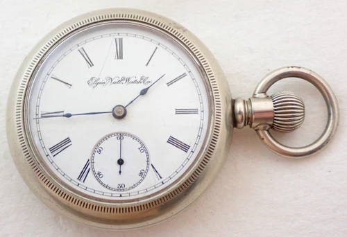 ANTIQUE 18s ELGIN GRADE 96 7 JEWEL SILVERODE POCKET WATCH PARTS/REPAIR