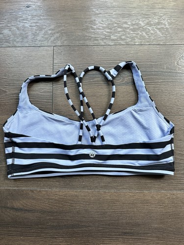 Lululemon Free To Be Bra Sea Stripe Polar Haze Black Womens 12 - Picture 7 of 9