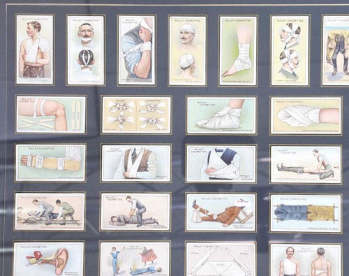 Tarjetas de primeros auxilios médicos Wills's First Aid Series 1913, juego completo de 50 enmarcadas - Imagen 7 de 7