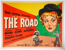 La Strada ORIGINAL Quad FILM Poster LINEN BACKED Federico Fellini 1954 V RARE