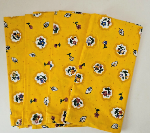 French Provençal Napkin Set 4 Yellow 20” Square New
