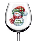 12x Christmas Snowman Diamond Stone Vinyl Sticker Decal Tumbler Wine Glass Car