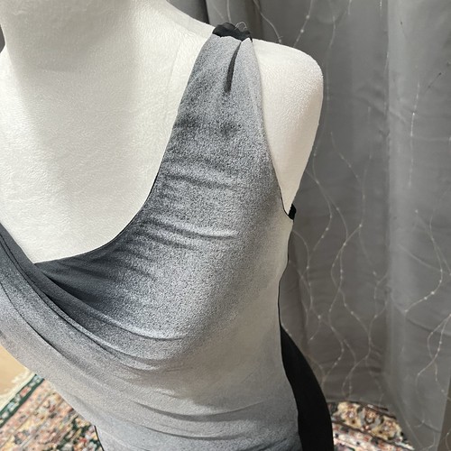Helmut Lang Silk Lycra Jersey Dress Women 0 Spray Ombre Bodycon Sleeveless Gray - Picture 9 of 15