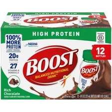 Boost High Protein Nutritional Shake Chocolate Non-Caffeinated - 12pk