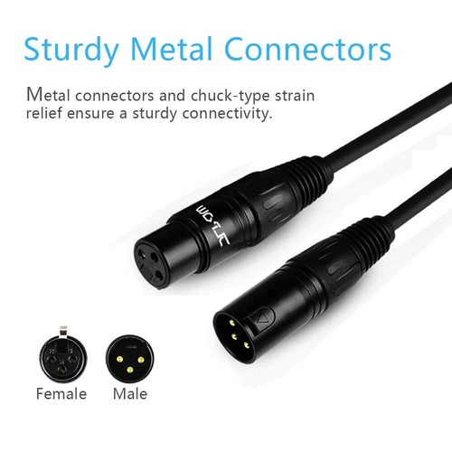 25 ft Flexible DMX Cable, Gold-Plated 3 Pin Signal XLR Male to Female DMX Cab... - Picture 5 of 8