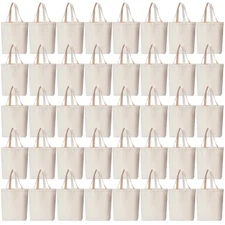 100 Pcs Canvas Tote Bags Bulk Natural Cotton Tote Bags with Handles Blank Cloth