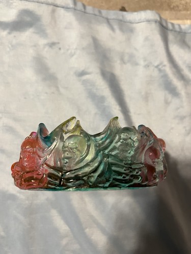 Skull Ashtray Trinket Holder Colorful Psychedelic - Picture 8 of 9