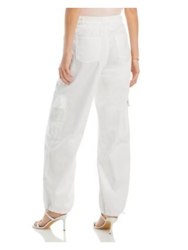 JONATHAN SIMKHAI Womens White Zippered Straight Leg Toggle Hems Cargo Pants S - Picture 8 of 9
