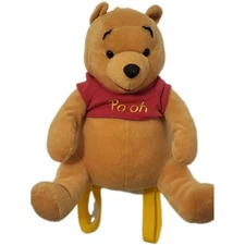 VTG Disney Winnie The Pooh Disney Plush Mini Backpack Toy 12" Zip Up Holder