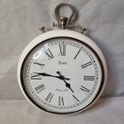 Metal / Glass PARIS Absolu Chic White Round Clock / 15 Inches