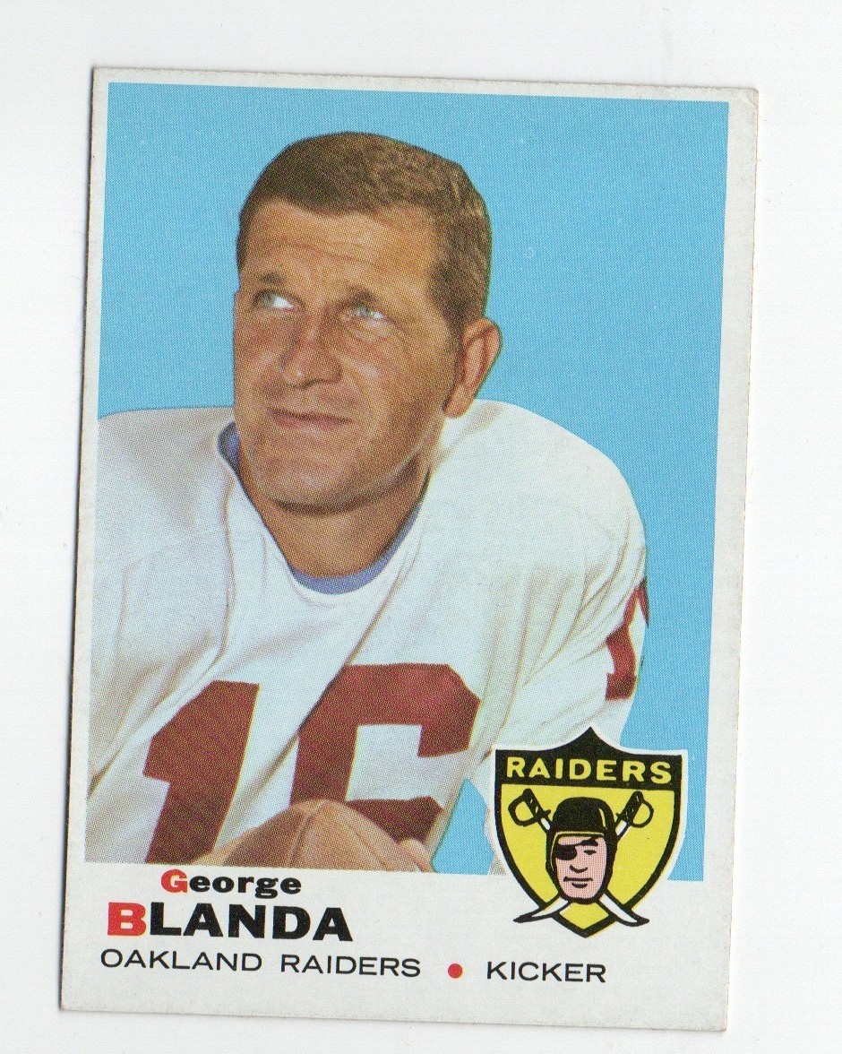 GEORGE BLANDA LOS ANGELES RAIDERS  #232 1969 TOPPS VG/EX CENTERED CLEAN