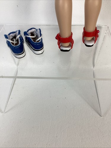 Marineblau Canvas Tennis Deck & rote Sandale Puppenschuhe für Helen Kish 7,5" Riley - Bild 4 von 11