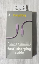 Heyday 3 FT Fast Charging Cable USB-C To USB-C, Lavender Purple