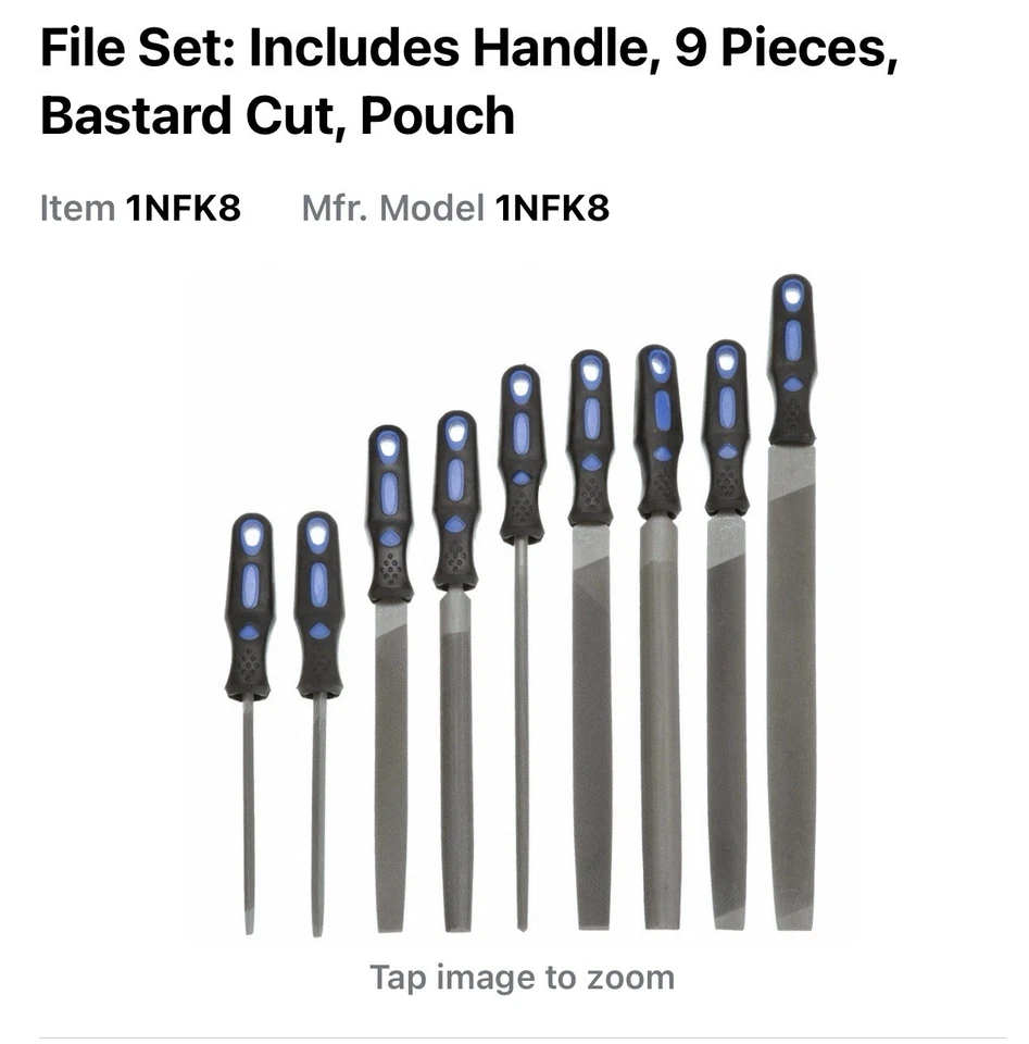 Grainger Westward 1NFK8B General Purpose File Set Ergonomic 9 Pc NEW NEW NEW - Image 3 of 3