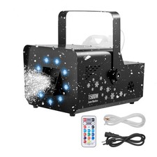 VEVOR 1500W Snow Machine with RGB DMX512 Signal Control, 9 LED Lights, Wireles