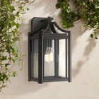 Rockford Rustic Outdoor Wall Light Fixture Black 16 1/4" Clear Glass Exterior