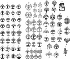 Svg. Png Vector files, laser cutting Tree of Life collection ,Cdr, Eps, Dxf