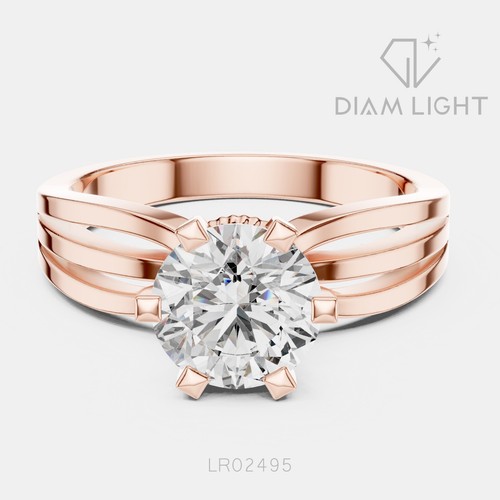 Anillo de compromiso de diamantes de corte redondo cultivado en laboratorio certificado IGI de oro amarillo de 14 k de 1 quilate - Imagen 13 de 20