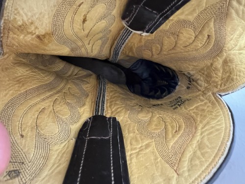 TONY LAMA TEJU LIZARD VINTAGE BRAUN TEXAS WESTERN RANCH ARBEIT COWBOY STIEFEL 9,5D - Bild 9 von 18