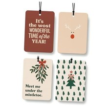 Boho Christmas Car Air Freshener 4 Pcs, Coquette Mistletoe Xmas Christmas-11