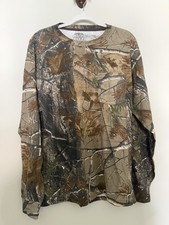 Jerzees Realtree Camo Long Sleeve T Shirt Mens Large Hunting 100 Cotton