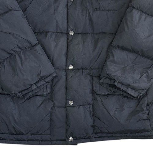 Vintage Champion Down Puffer Jacket Snow Skirt Y2K Ski Black Mens Small - Picture 4 of 10
