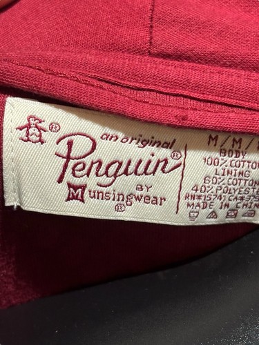 Original Pinguin Herren Burgunderrot Baumwolle Morgenmantel Hausmantel Smoking Jacke Gr. Medium - Bild 7 von 23