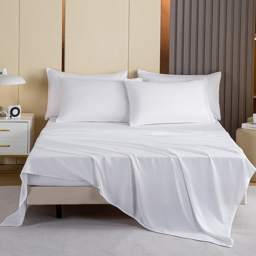 Pack de 2 sábanas planas calidad hotel doble doble-2 pack blanco - Imagen 2 de 9