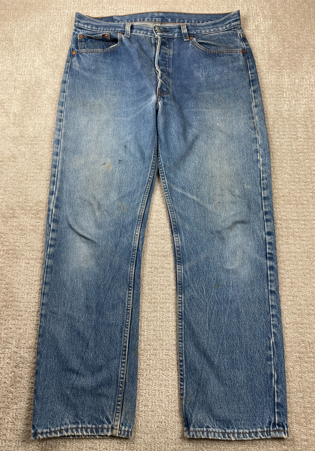 Vintage Levis 501XX Jeans Fits 34x28 Faded Blue Denim Button Fly 80s USA Made