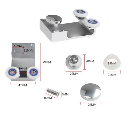 Waterproof Zinc Alloy Shower Door Rollers Smooth Noiseless Operation for Doors - Picture 6 of 7