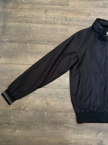 Real Madrid Blacked Out Zip Up Bomber Jacket Size Large Deployable Hoodie - Picture 3 of 10