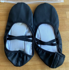 Ballet Shoes Soft Leather for Kids Black Size 6.5 M New