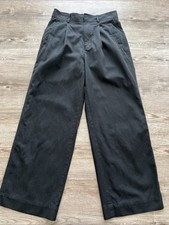 Everlane Draper Pleated Pant Womens 4 Short Black Wide Leg Full Length