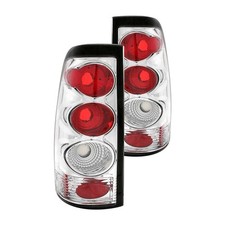 For Chevy Silverado 1500 99-02 Tail Lights Driver & Passenger Side Chrome/Red