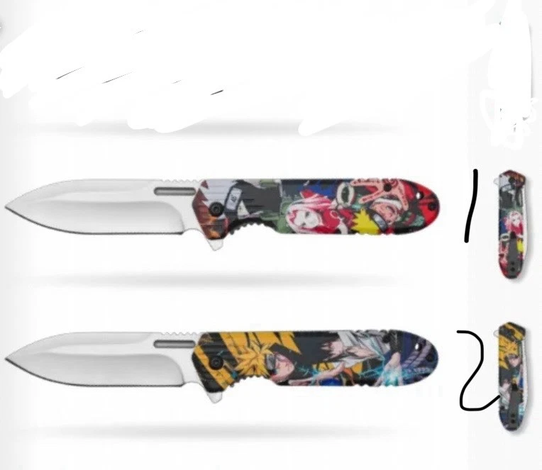 Naruto Anime Tactical Spring Assisted Open Pocket Knife9”pick Only1 Knife From 4