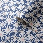 Skinnydip Daisy Floral Blue Metallic Wallpaper 180511
