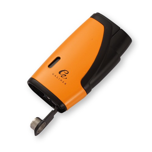 Yellow Cigar Lighter 2 Torch Jet Flame Refillable Cigarette Lighter Punch Metal
