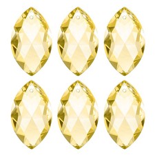 K9 Crystal Pendants Oval Beads, 6 Pack 38mm, Light Yellow