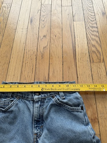Vintage 90s Levis 550 Youth 9 Relaxed Denim Made In USA Orange Tab Distressed - Picture 14 of 14