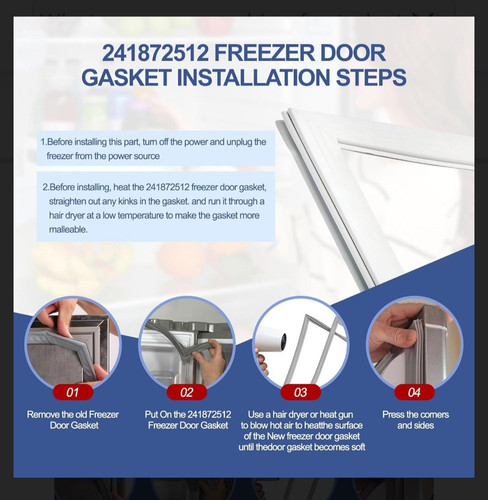 241872512 Guarnizione Frigidaire Compatibile NUOVISSIMA, PORTA FF (Bianco) - Foto 5 di 6