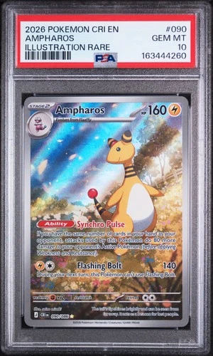 Ampharos 090 Illustration Rare Cri En-Chaos Rising Pokemon PSA 10