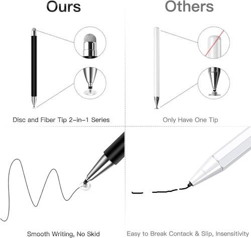 Juego de lápiz óptico de doble punta de agarre cómodo - Perfecto para todos los dispositivos con pantalla táctil - Imagen 6 de 8