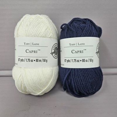 Yarn Loops and Threads Capri Yarn 2pc white blue Ycotton